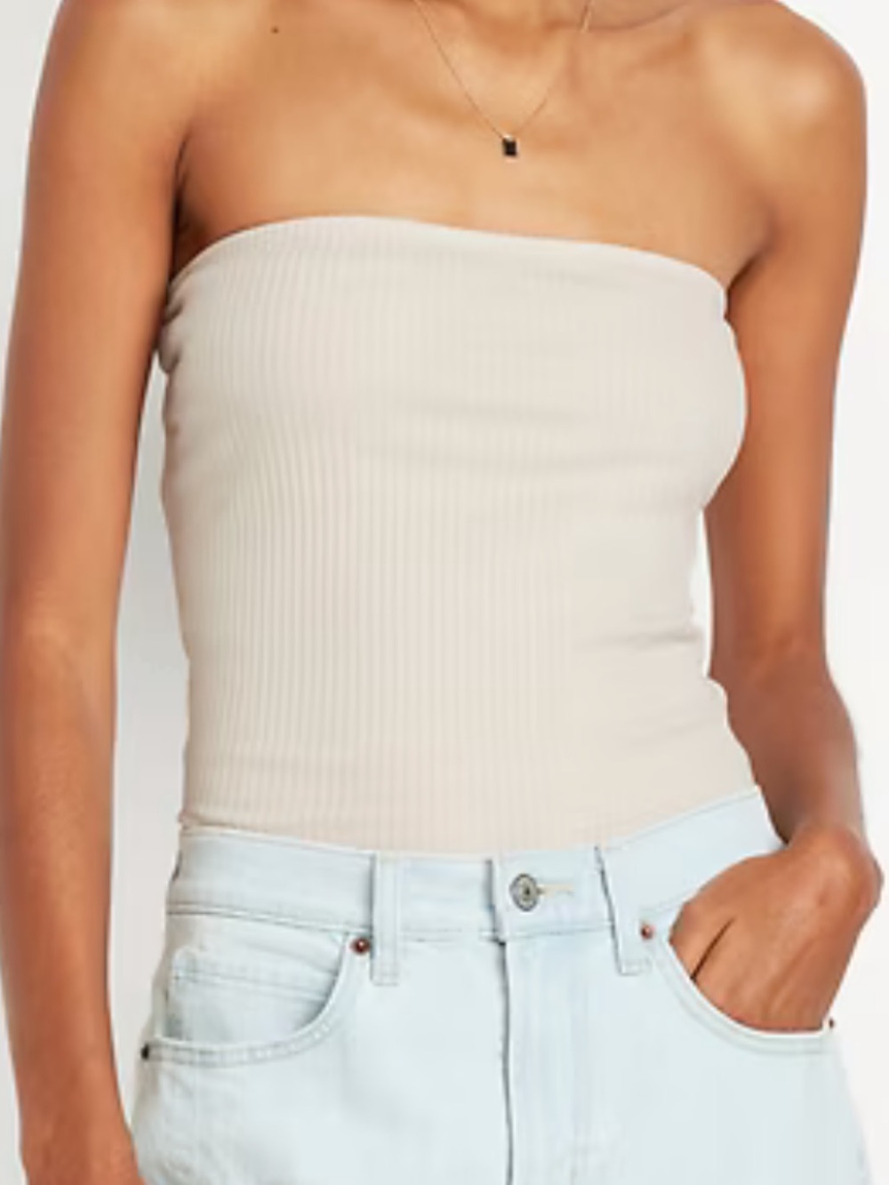 Old Navy Ribbed Tube Top in Cream